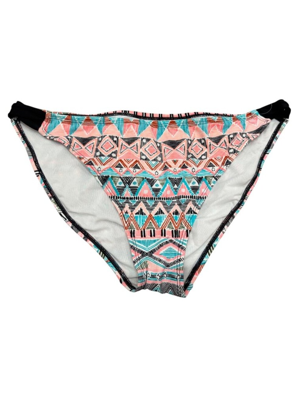 Malibu Dream Girl XL Pink Teal Tribal Print Bikini Bottoms Boho Eclectic